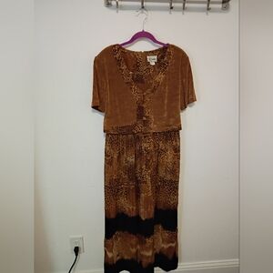 Brown Animal Print Dress